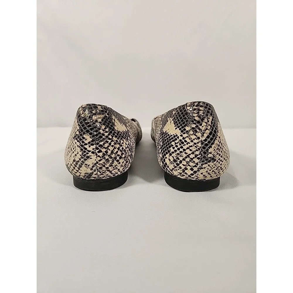 Vionic Caballo Snake Print Pointed Toe Ballet Flats Slip On Shoes Preppy Women 8